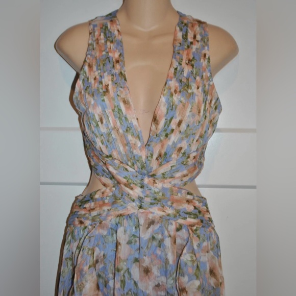 ASTR THE LABEL Anthropologie Noya Strappy Back Iris Blue Blush Dress XS - Picture 9 of 12